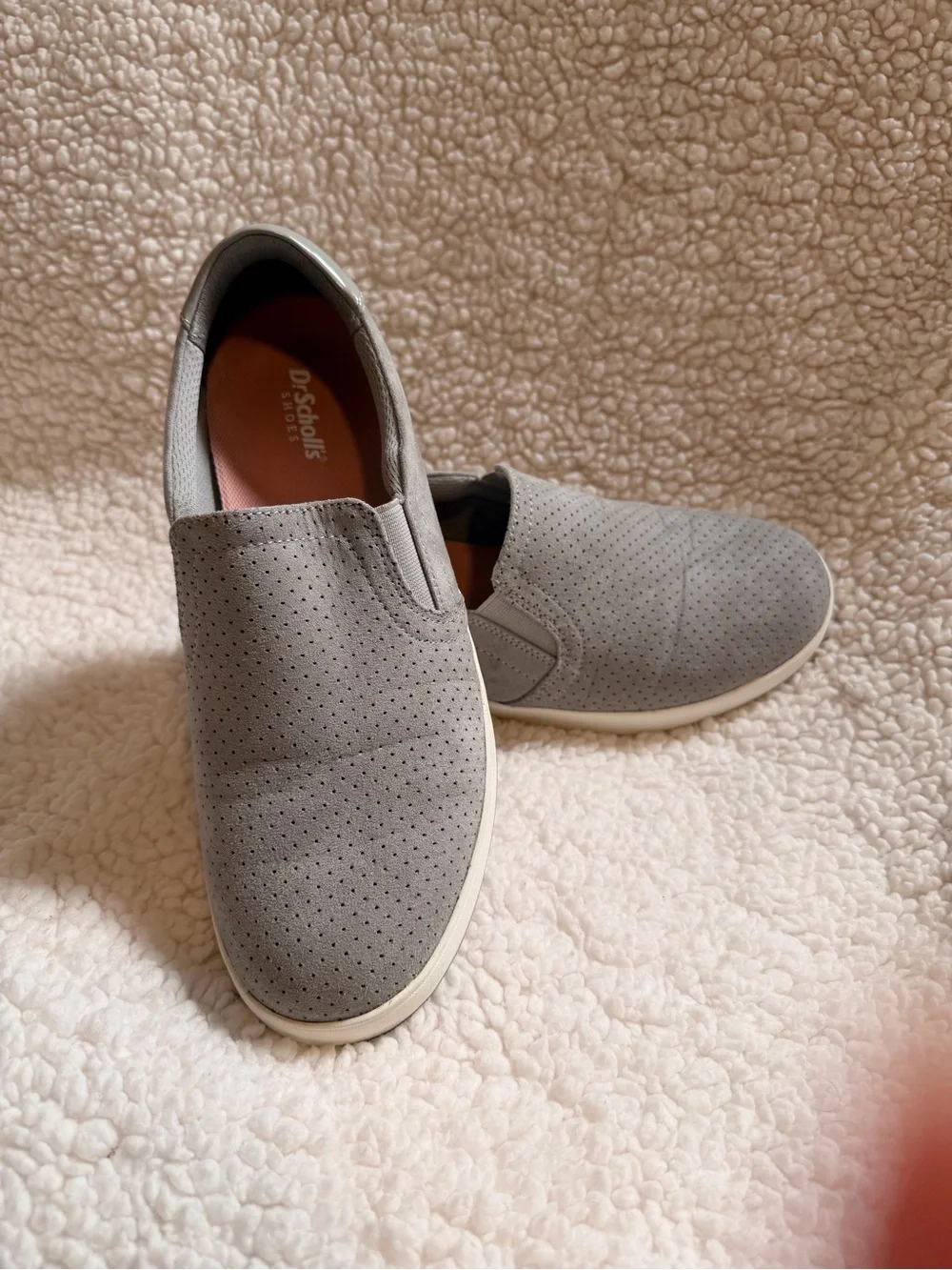 Dr. Scholl's Gray Perforated Slip-On Loafers